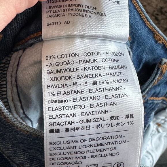 Levi's Wedgie High-Rise Button Fly Straight Crop Denim Jeans Jive Sound Blue 25 - Picture 12 of 13